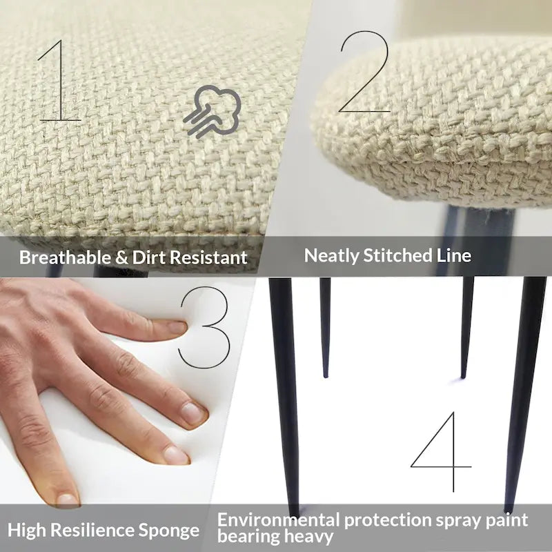 Sillas de comedor modernas de 4 piezas para cocina