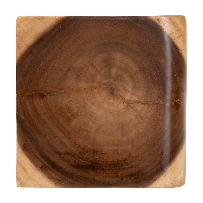 Mesa Auxiliar de Madera de Suar Tallada a Mano