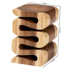 Mesa Auxiliar de Madera de Suar Tallada a Mano