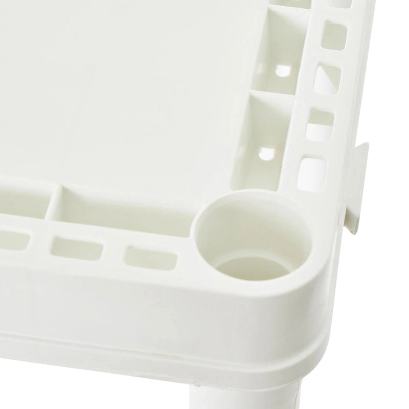 Estantería de almacenamiento doméstica de uso ligero, 4 estantes de altura fija, blanca - 1 unidad