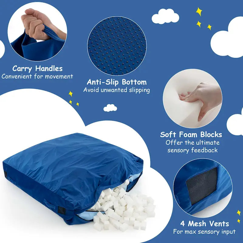 Colchoneta sensorial de 57 x 57 con bloques de espuma y lavable - Ver detalles