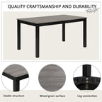Mesa de comedor de 6 piezas, mesa de comedor de madera con mesa de comedor rectangular, banco y 4 sillas tapizadas