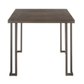 Mesa de comedor industrial de madera y metal