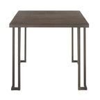 Mesa de comedor industrial de madera y metal