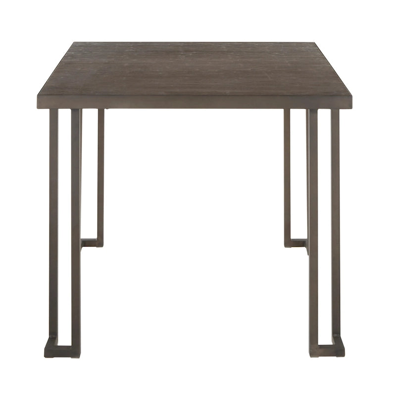 Mesa de comedor industrial de madera y metal