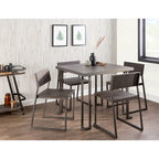 Mesa de comedor industrial de madera y metal
