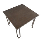 Mesa de comedor industrial de madera y metal