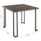 Mesa de comedor industrial de madera y metal