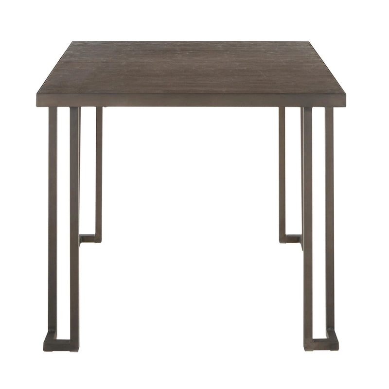 Mesa de comedor industrial de madera y metal