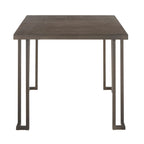 Mesa de comedor industrial de madera y metal