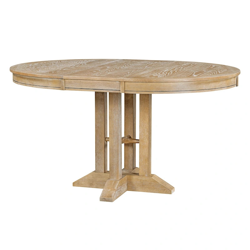 Mesa de comedor de casa de campo Mesa redonda extensible para cocina y comedor