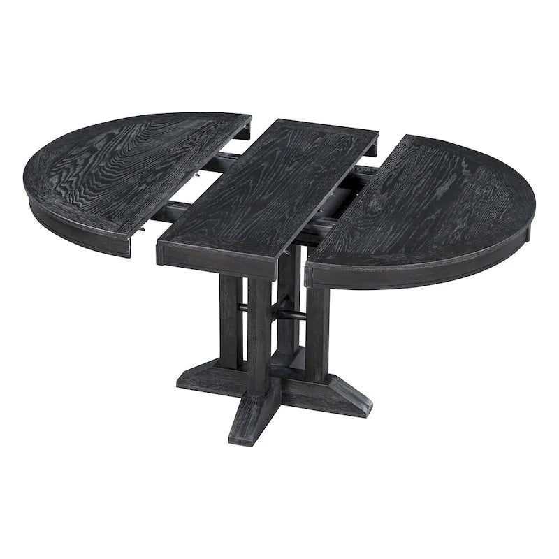 Mesa de comedor de casa de campo Mesa redonda extensible para cocina y comedor