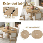 Mesa de comedor de casa de campo Mesa redonda extensible para cocina y comedor