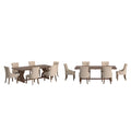 Mesa de Comedor de Madera Reciclada con Sillas de Respaldo Curvo Capitoné