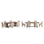 Mesa de Comedor de Madera Reciclada con Sillas de Respaldo Curvo Capitoné