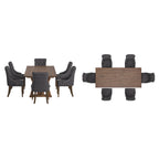 Mesa de Comedor de Madera Reciclada con Sillas de Respaldo Curvo Capitoné