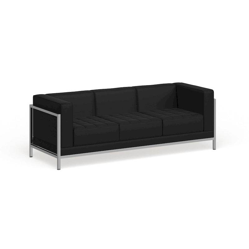Sofá modular con asiento capitoné acolchado y estructura envolvente - 79W x 28.75D x 27.25H