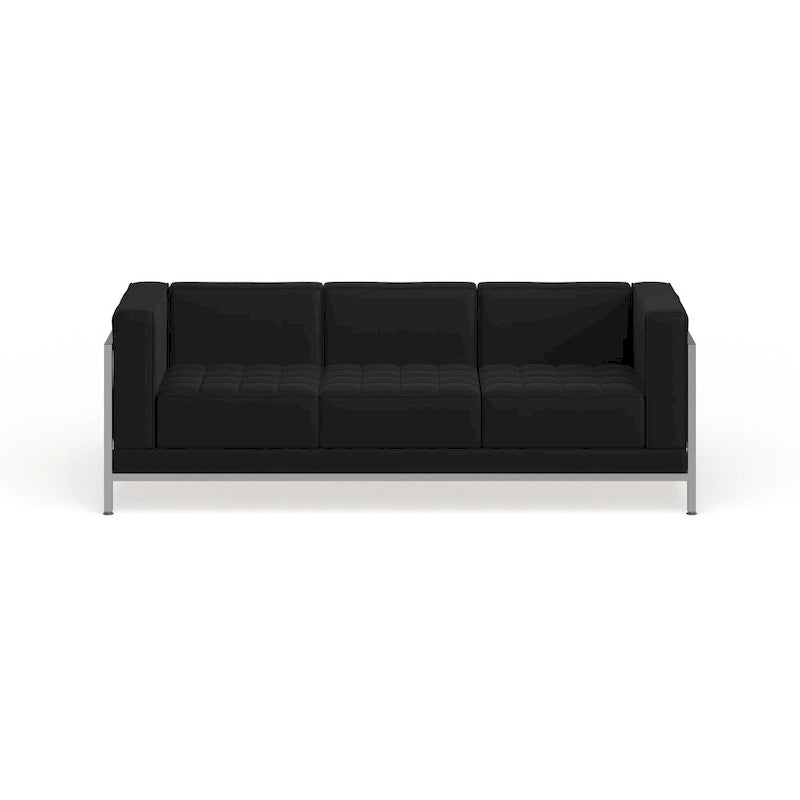 Sofá modular con asiento capitoné acolchado y estructura envolvente - 79W x 28.75D x 27.25H
