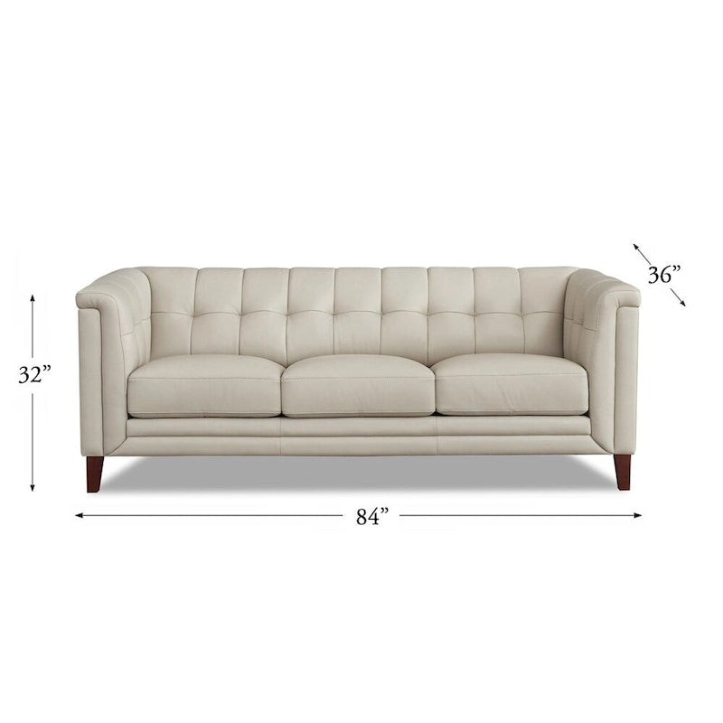Sofá, sofá de dos plazas y sillón de cuero de plena flor con plumas, espuma viscoelástica y resortes