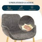Sillón de comedor con patas metálicas doradas (2 unidades) - Marrón claro - 24.5Pr x 25.2An x 33Al