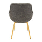 Sillón de comedor con patas metálicas doradas (2 unidades) - Marrón claro - 24.5Pr x 25.2An x 33Al