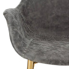Sillón de comedor con patas metálicas doradas (2 unidades) - Marrón claro - 24.5Pr x 25.2An x 33Al