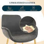 Sillón de comedor con patas metálicas doradas (2 unidades) - Marrón claro - 24.5Pr x 25.2An x 33Al