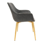 Sillón de comedor con patas metálicas doradas (2 unidades) - Marrón claro - 24.5Pr x 25.2An x 33Al