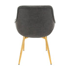 Sillón de comedor con patas metálicas doradas (2 unidades) - Marrón claro - 24.5Pr x 25.2An x 33Al