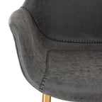 Sillón de comedor con patas metálicas doradas (2 unidades) - Marrón claro - 24.5Pr x 25.2An x 33Al