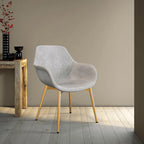 Sillón de comedor con patas metálicas doradas (2 unidades) - Marrón claro - 24.5Pr x 25.2An x 33Al