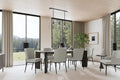 Silla de comedor con patas de metal - Tejido gris