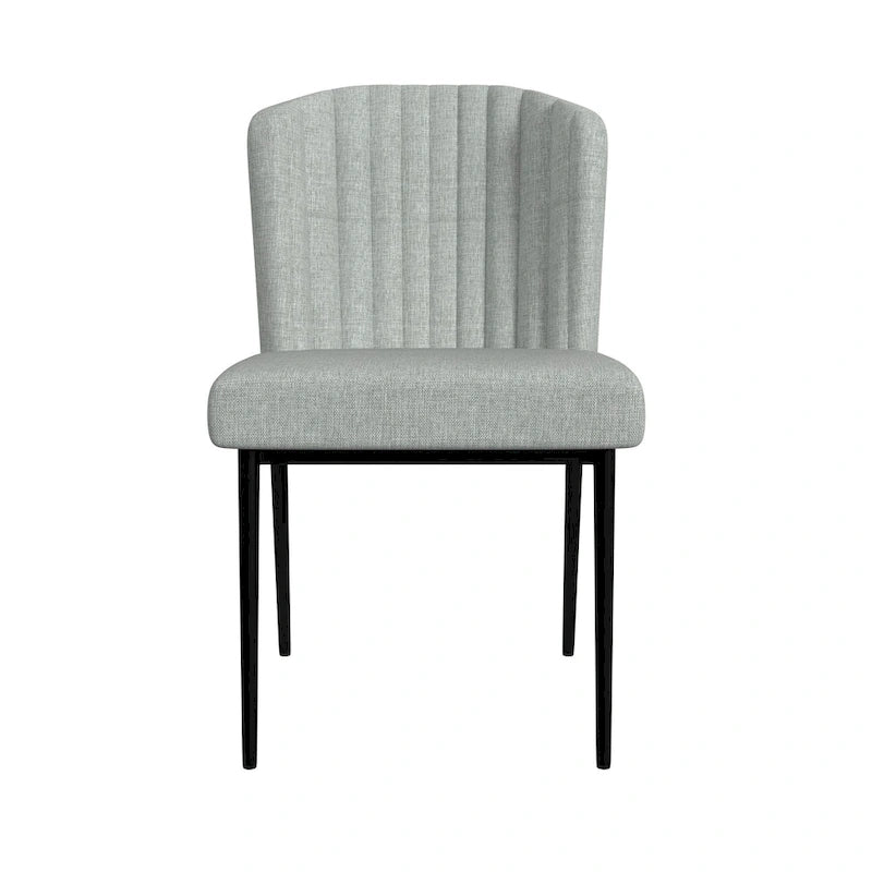 Silla de comedor con patas de metal - Tejido gris