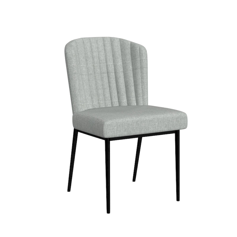 Silla de comedor con patas de metal - Tejido gris