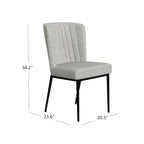 Silla de comedor con patas de metal - Tejido gris