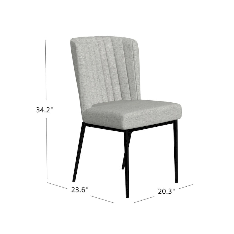 Silla de comedor con patas de metal - Tejido gris