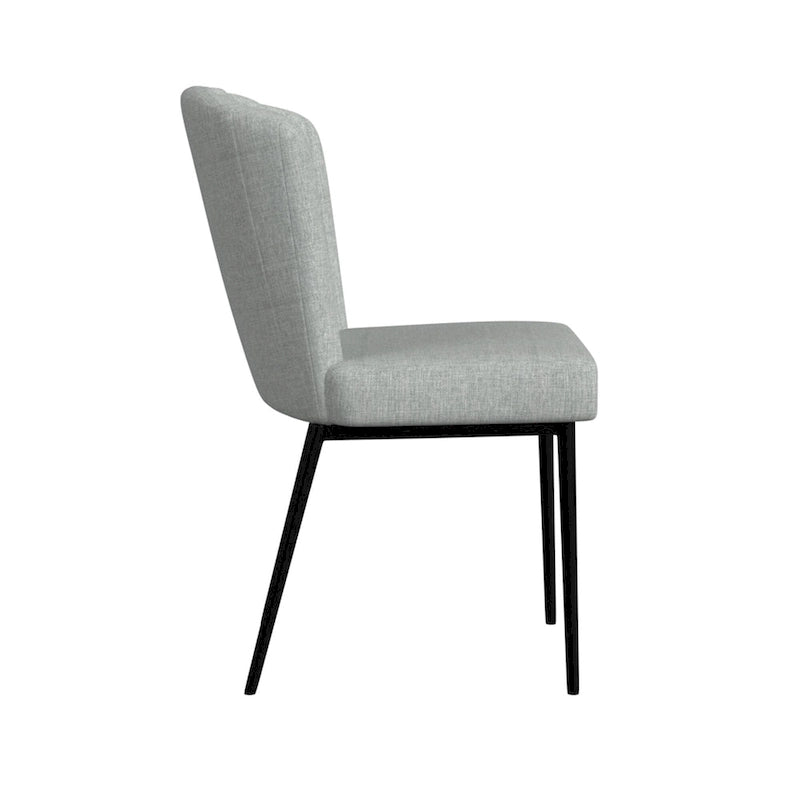 Silla de comedor con patas de metal - Tejido gris