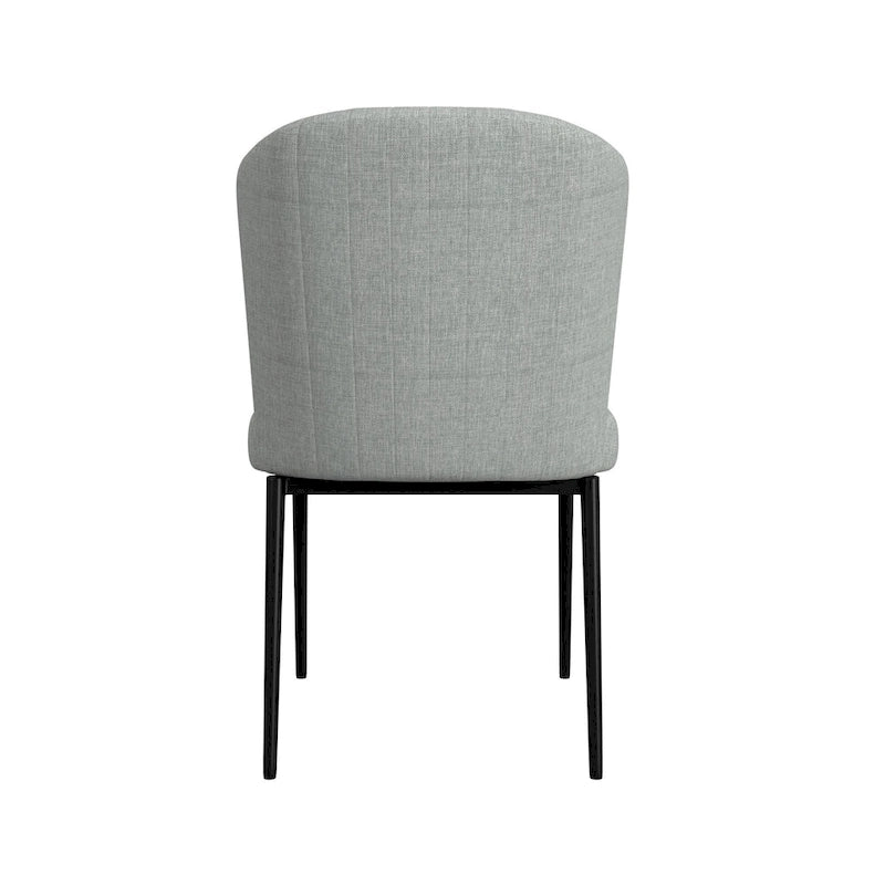Silla de comedor con patas de metal - Tejido gris