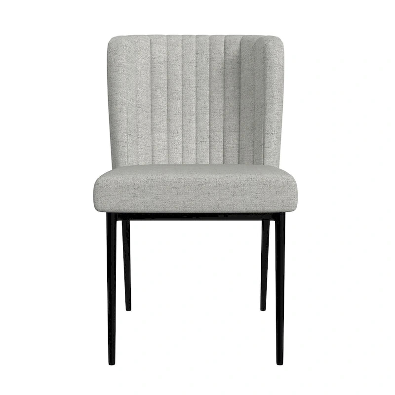 Silla de comedor con patas de metal - Tejido gris