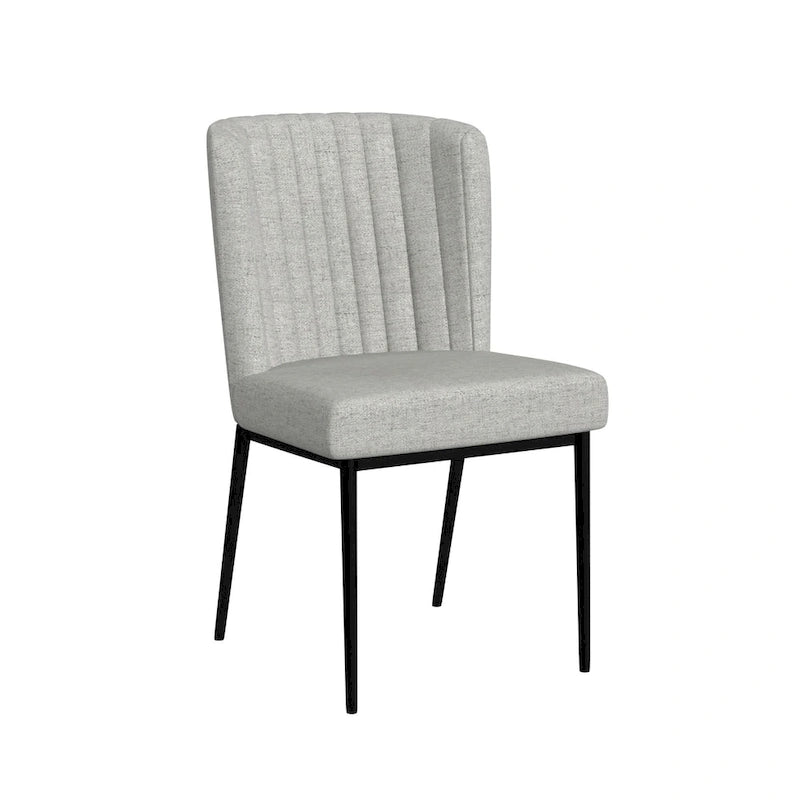 Silla de comedor con patas de metal - Tejido gris