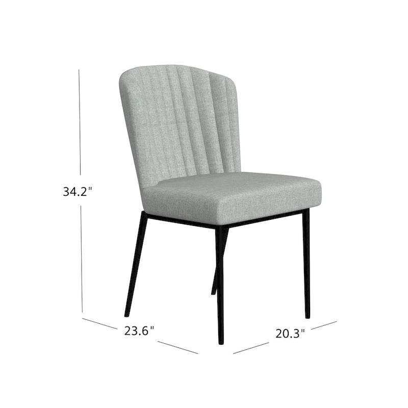 Silla de comedor con patas de metal - Tejido gris