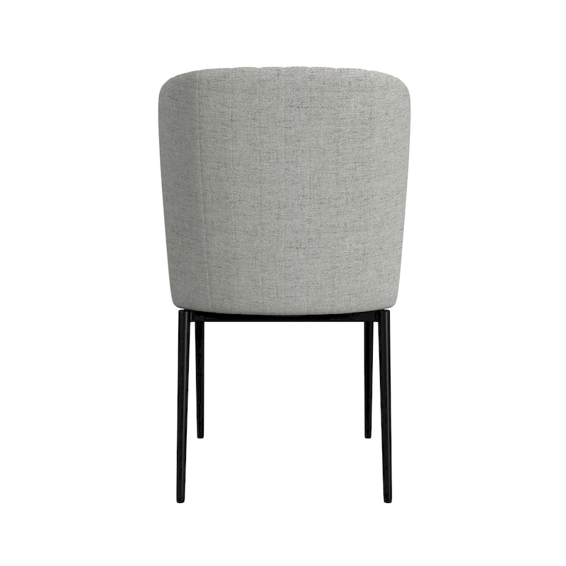 Silla de comedor con patas de metal - Tejido gris