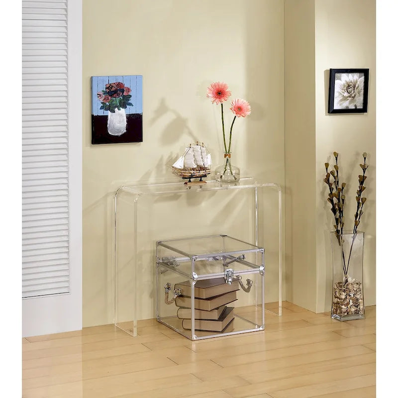 Mesa consola de acrílico transparente