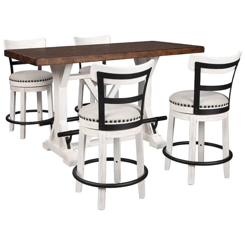 Mesa de mostrador rectangular para comedor en marrón/blanco - 60 An. x 30 Pr. x 36 Al.