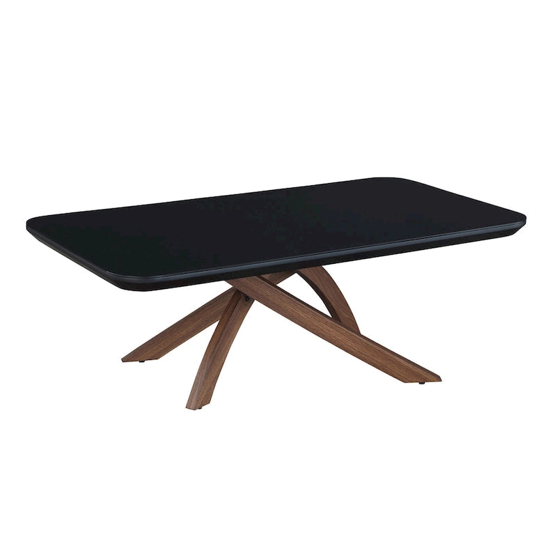 Elegante mesa de centro de cristal negro