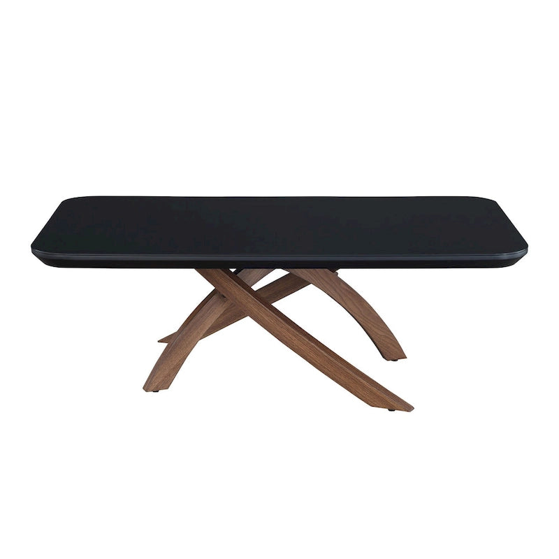 Elegante mesa de centro de cristal negro