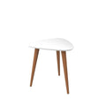 Mesa auxiliar alta triangular de 19.88 con patas de madera inclinadas