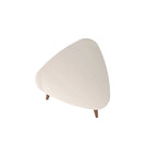 Mesa auxiliar alta triangular de 19.88 con patas de madera inclinadas