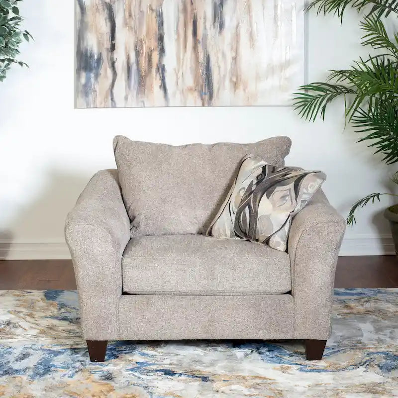 Sillón auxiliar de tela contemporáneo con otomana