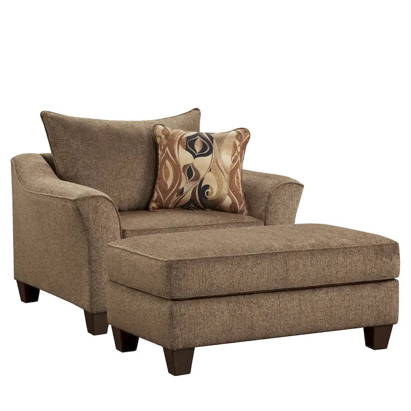 Sillón auxiliar de tela contemporáneo con otomana